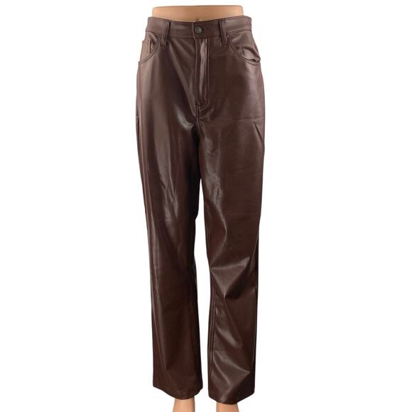 Abercrombie & Fitch The 90s Straight Ultra High Rise Brown Trousers Pants Size 6 - Picture 1 of 5